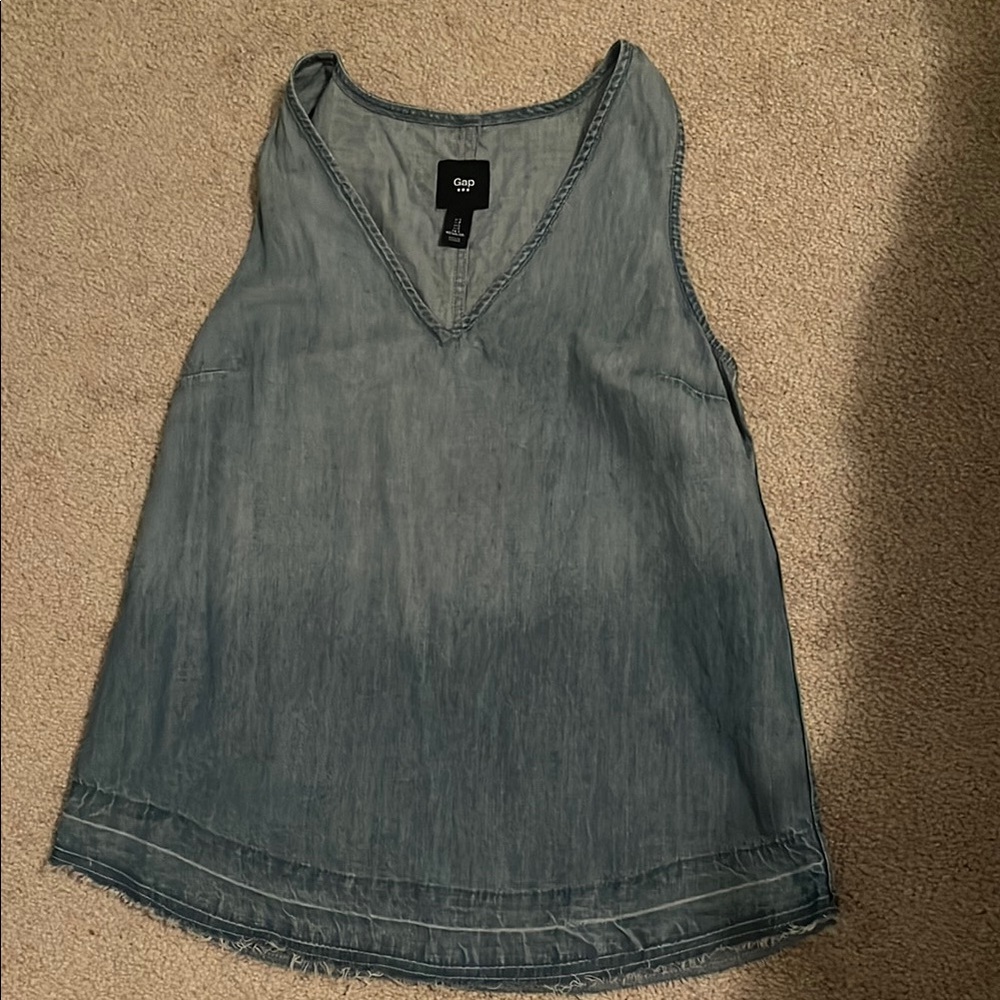 Gap Women's Denim Blue Sleeveless Top